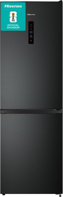 Hisense RB390N4BFC - Koel-vriescombinatie - 300 liter - No Frost - Inverter Compressor - Zwart - Energieklasse C - 35 dB - Super Cool & FastFreeze
