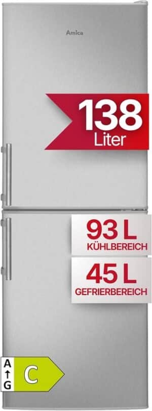 Amica Koelvriescombinatie, vrijstaand, dubbele deur, 148 x 52 cm, 138 liter