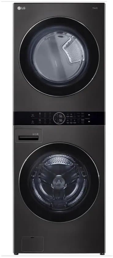 LG F761TOWERB, Voorbelading, Vrijstaand, Chroom, Rechts, Touch, 33 kg