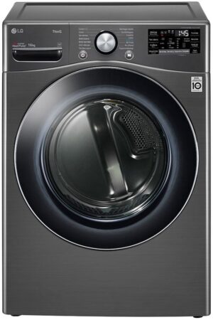 LG RH6P12BS, Vrijstaand, Voorbelading, Condensatie, Koolstof, Draaiknop, Touch, Links - Frans Display