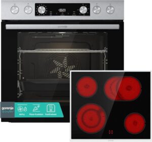 GORENJE Inox Set 4 BCS6737E06X + ECD634SC, kookplaatset (glaskeramische kookplaat, A, 77 l)