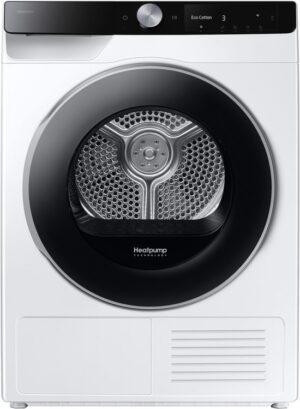 Samsung DV90DG6845LK, Vrijstaand, Voorlader, Warmtepomp, Wit, Draaiknop, Touch, Rechts