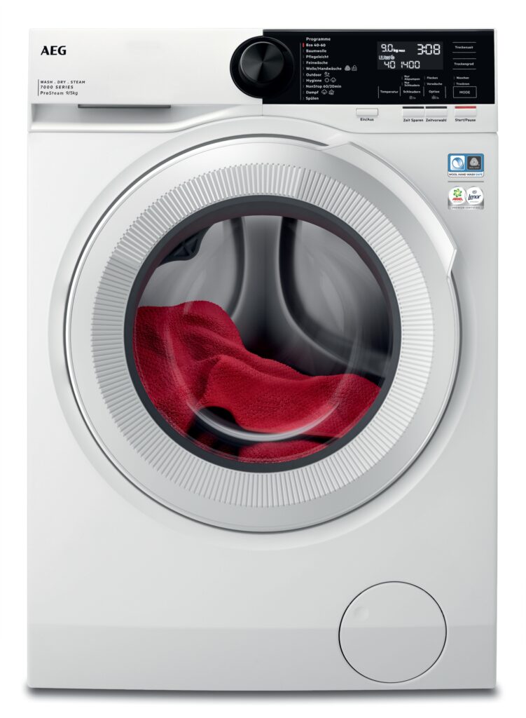 AEG LWR859WT 7000 PowerCare Was-droogcombinatie 9/5 kg – ProSteam, NonStop - Duits Display