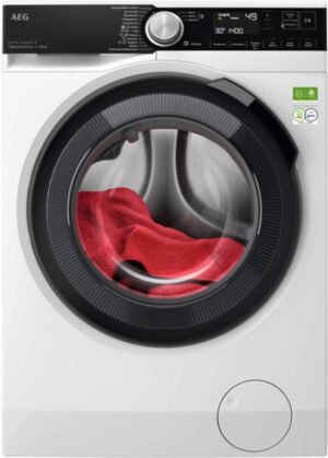 AEG Serie 9000 LR9WW80400 wasmachine Voorlader 10 kg 1351 RPM Wit Duits display