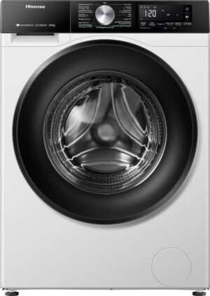 Hisense WD3S9043BW3 - Was-droogcombinatie - Energieklasse A (-30%) - 9 kg wassen / 6 kg drogen - 1400 toeren - Connectlife WiFi - Stoomfunctie - LED display - Inverter motor - Wit - Duits display