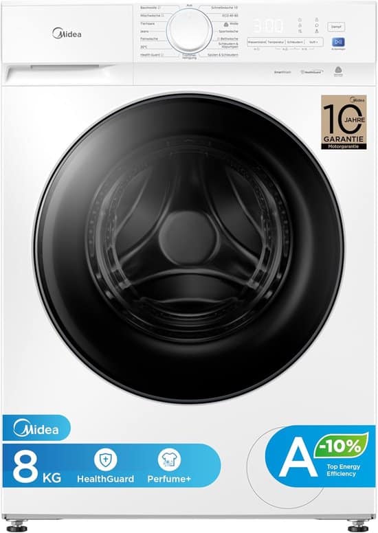 Midea MFV3EW80BA10 wasmachine – 8 kg, 1400 toeren, energielabel A