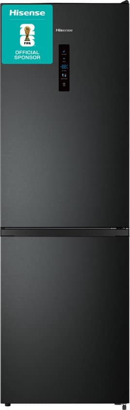 Hisense RB390N4BFC - Koel-vriescombinatie - 300 liter - No Frost - Inverter Compressor - Zwart - Energieklasse C - 35 dB - Super Cool & FastFreeze