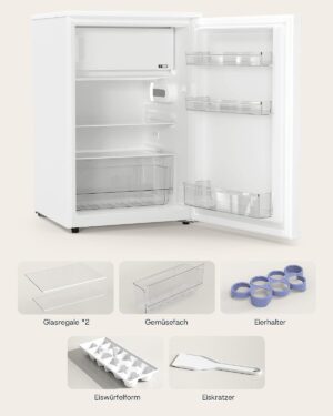 Upstreman CR115 koelkast met vriesvak – 115 liter, 85 x 55 cm (h x b), wit