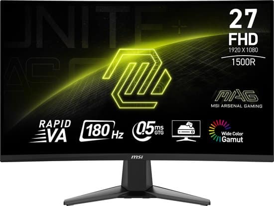 MSI MAG 27C6F curved gamingmonitor – 27 inch, Full HD, 180 Hz