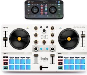 Hercules DJControl Mix Ultra dj-controller – smartphone, Bluetooth, accu, wit
