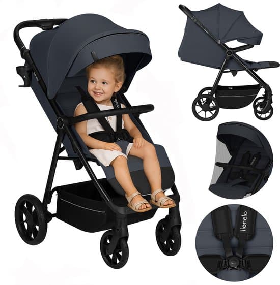 Lionelo Iva wandelwagen – tot 22 kg, zwenkwielen met vering, UPF 50+ zonnekap