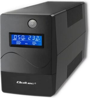 Qoltec Monolith 850VA UPS noodstroomvoeding – line-interactive, 480 W, LCD