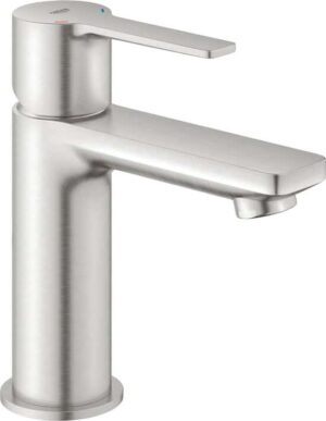 GROHE Lineare wastafelkraan XS-Size – push-open afvoer, SuperSteel