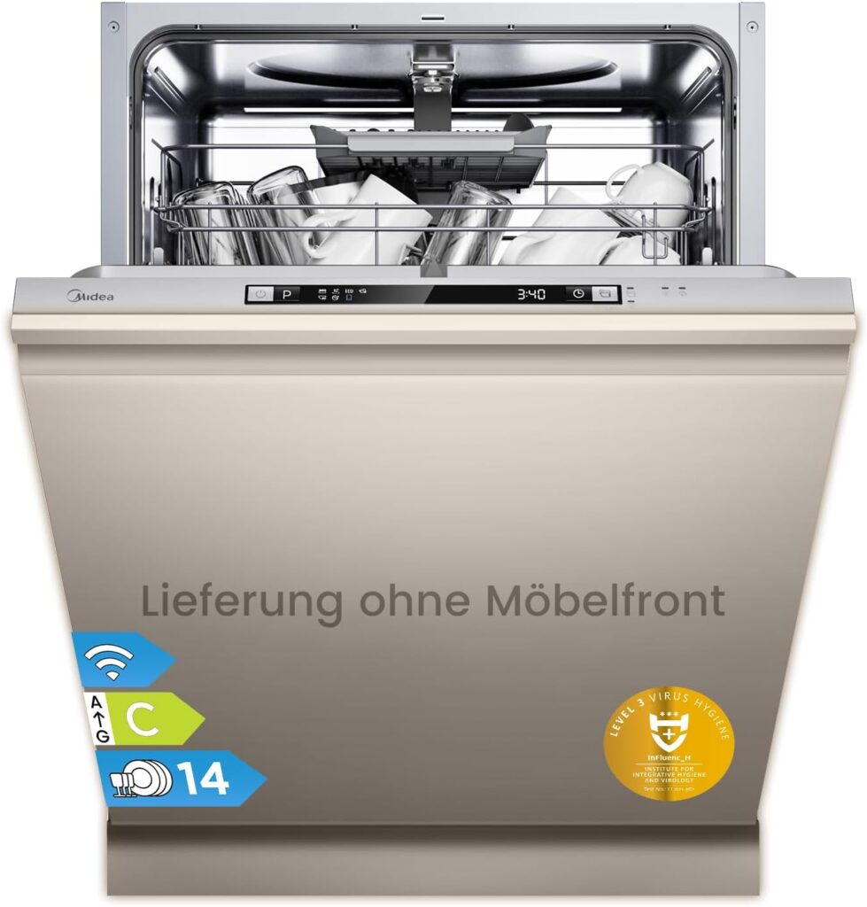 Midea SV 5.14K14C - Vaatwasser - Volledig integreerbaar - 60 cm - 14 couverts - 44 dB - Energielabel C
