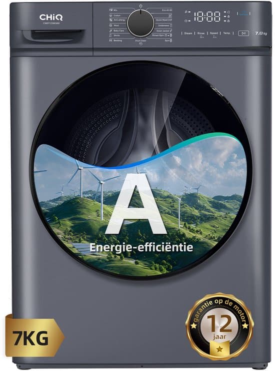 CHiQ CW07123863AX wasmachine – 7 kg, 1200 toeren, 46,5 cm diep